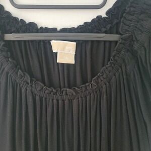 Michael Kors Dress Womens 1X Black Short Sleeve‎ Ruched Stretch Boho Midi Plus